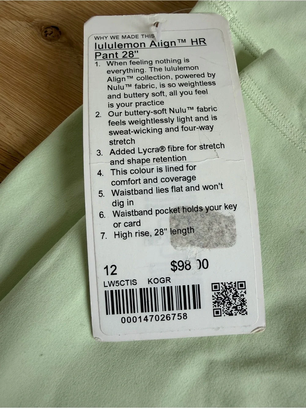 lululemon athletica Pastel Mint High-Rise Leggings
